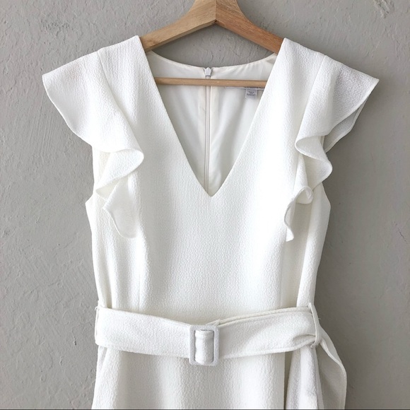 Black Halo Hailey Flutter Sleeve Belted Mini Dress - Picture 3 of 9